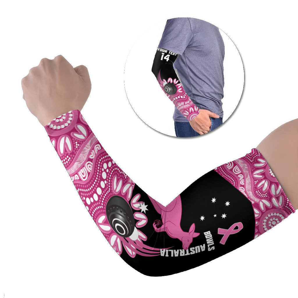 Bowls Australia Breast Cancer Custom Arm Sleeves Think Pink Aboriginal Art