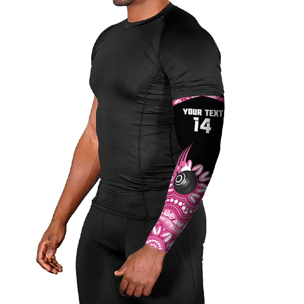 Bowls Australia Breast Cancer Custom Arm Sleeves Think Pink Aboriginal Art