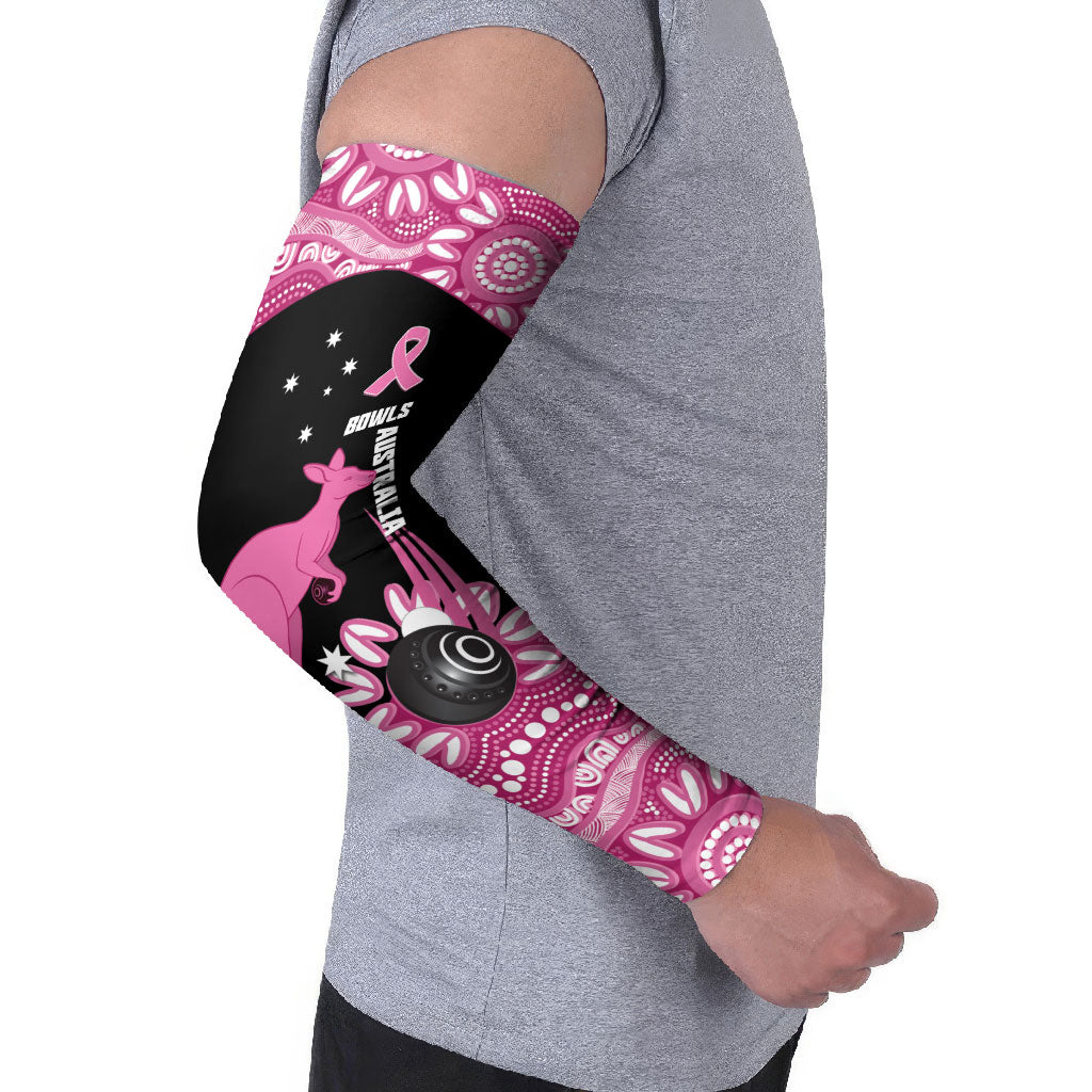Bowls Australia Breast Cancer Custom Arm Sleeves Think Pink Aboriginal Art