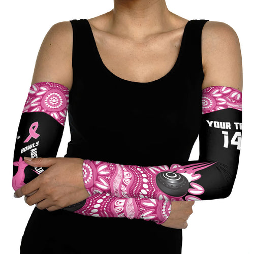 Bowls Australia Breast Cancer Custom Arm Sleeves Think Pink Aboriginal Art