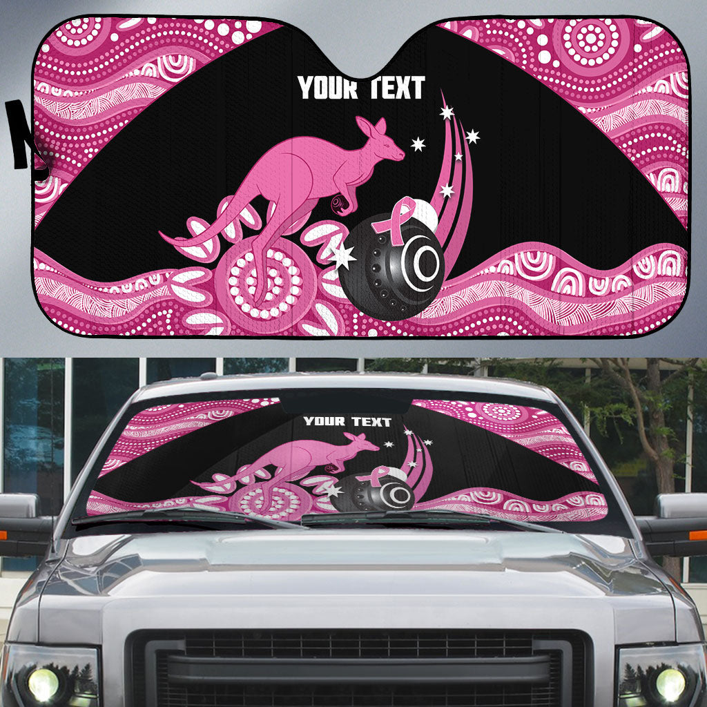Bowls Australia Breast Cancer Custom Auto Sun Shade Think Pink Aboriginal Art