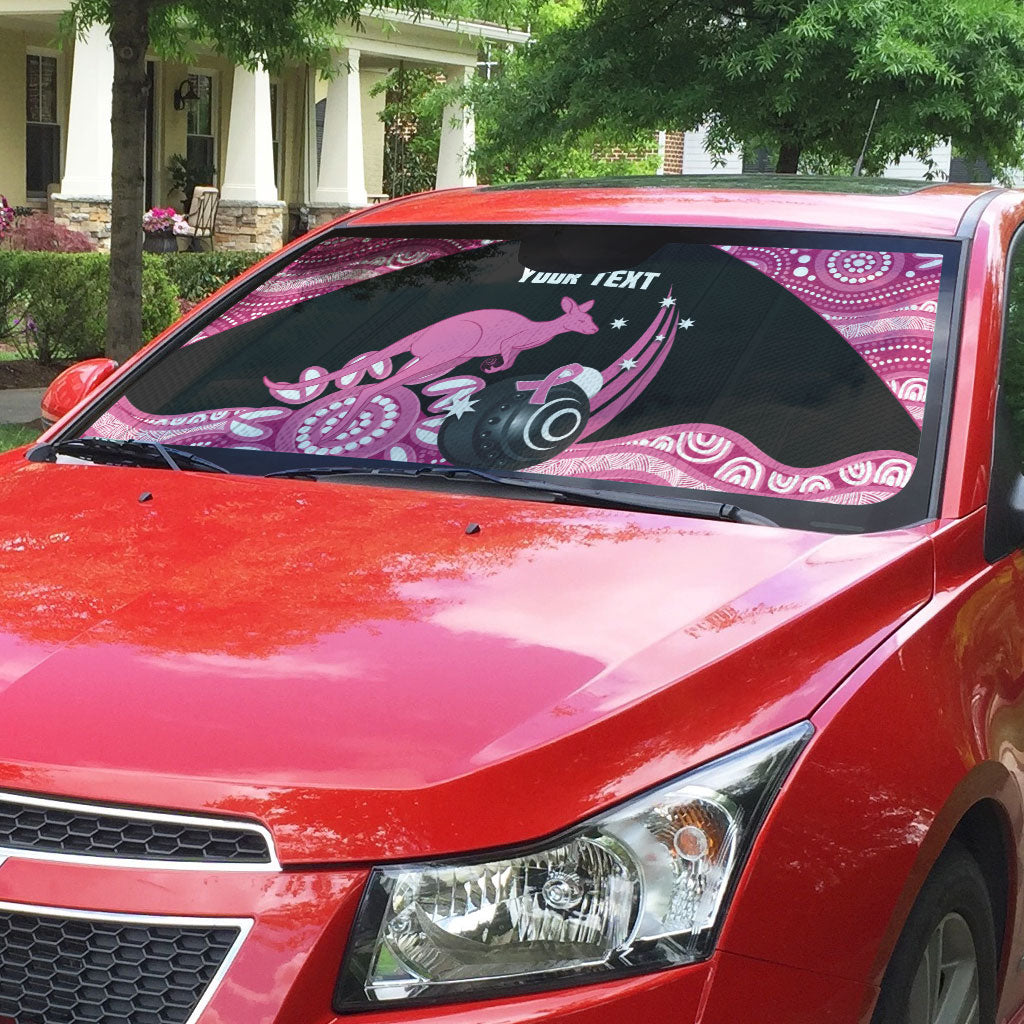 Bowls Australia Breast Cancer Custom Auto Sun Shade Think Pink Aboriginal Art