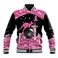 Bowls Australia Breast Cancer Custom Baseball Jacket Think Pink Aboriginal Art
