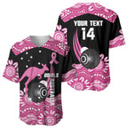 Bowls Australia Breast Cancer Custom Baseball Jersey Think Pink Aboriginal Art
