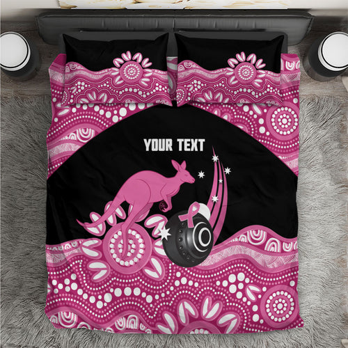 Bowls Australia Breast Cancer Custom Bedding Set Think Pink Aboriginal Art
