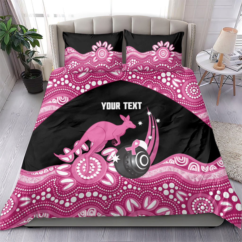 Bowls Australia Breast Cancer Custom Bedding Set Think Pink Aboriginal Art