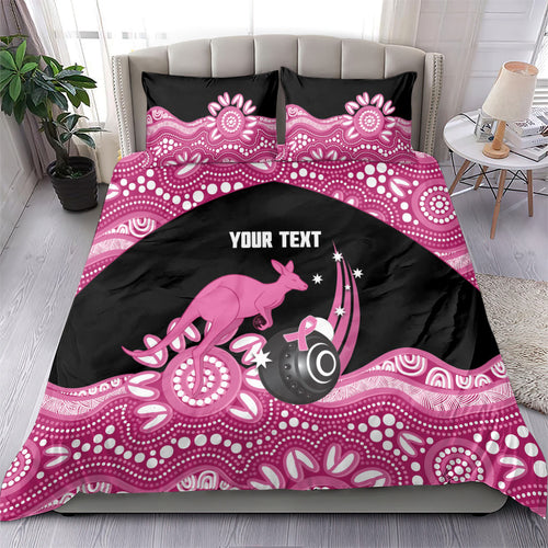 Bowls Australia Breast Cancer Custom Bedding Set Think Pink Aboriginal Art