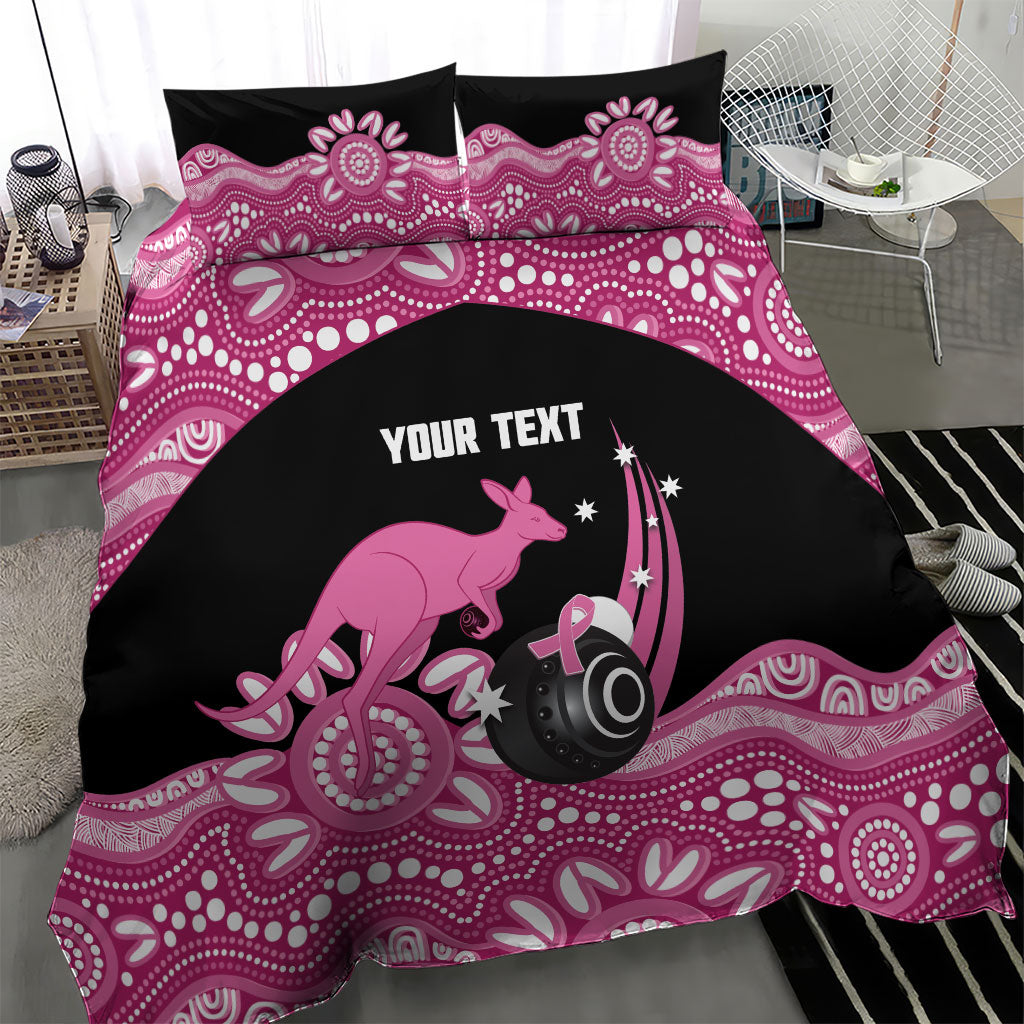 Bowls Australia Breast Cancer Custom Bedding Set Think Pink Aboriginal Art