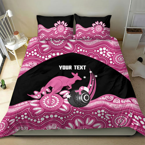 Bowls Australia Breast Cancer Custom Bedding Set Think Pink Aboriginal Art