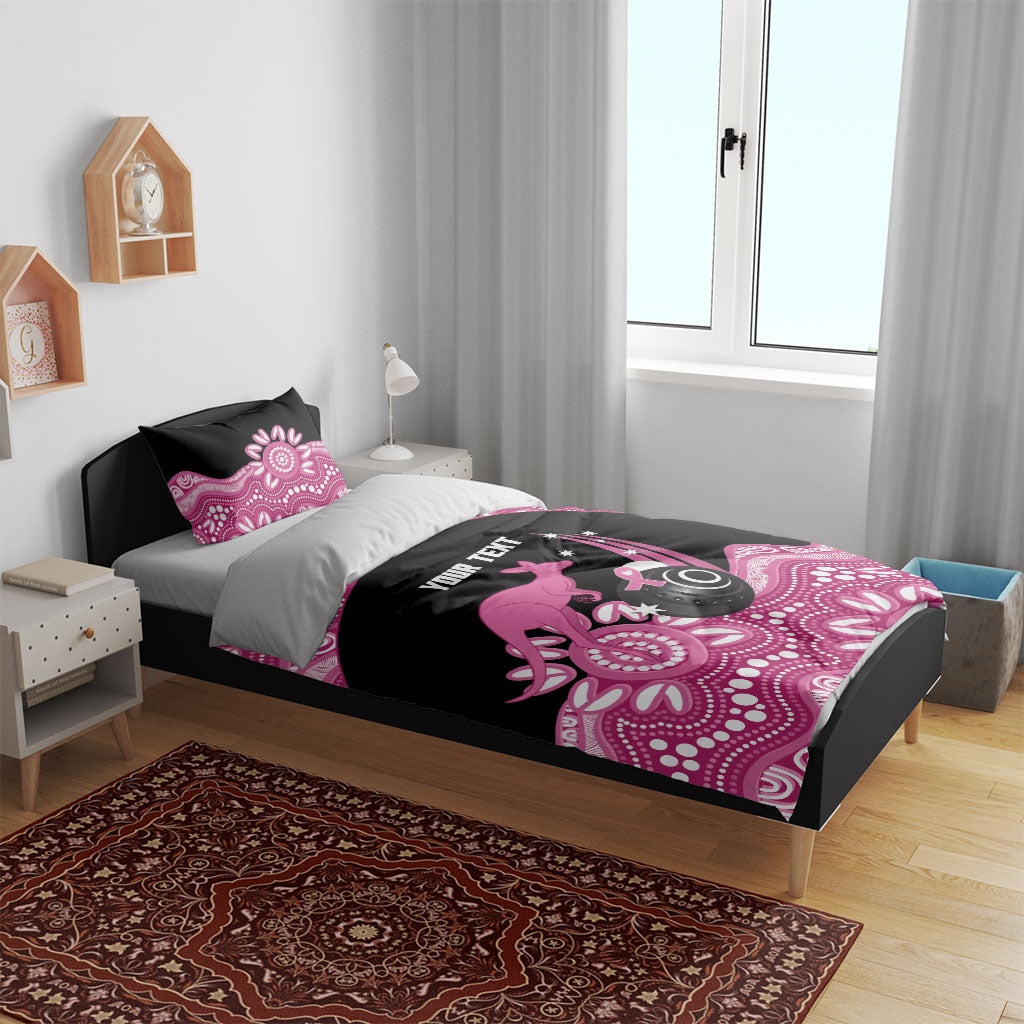 Bowls Australia Breast Cancer Custom Bedding Set Think Pink Aboriginal Art