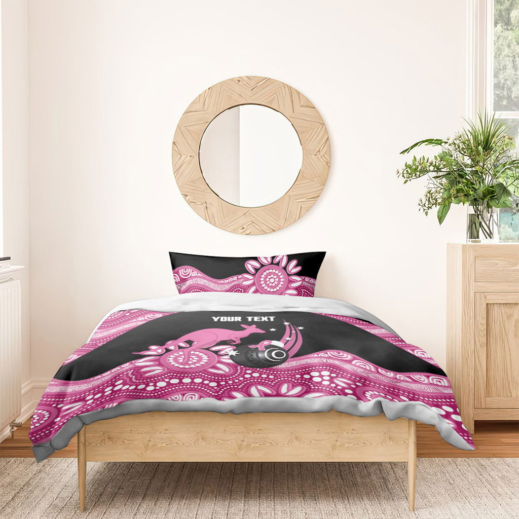 Bowls Australia Breast Cancer Custom Bedding Set Think Pink Aboriginal Art