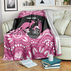 Bowls Australia Breast Cancer Custom Blanket Think Pink Aboriginal Art