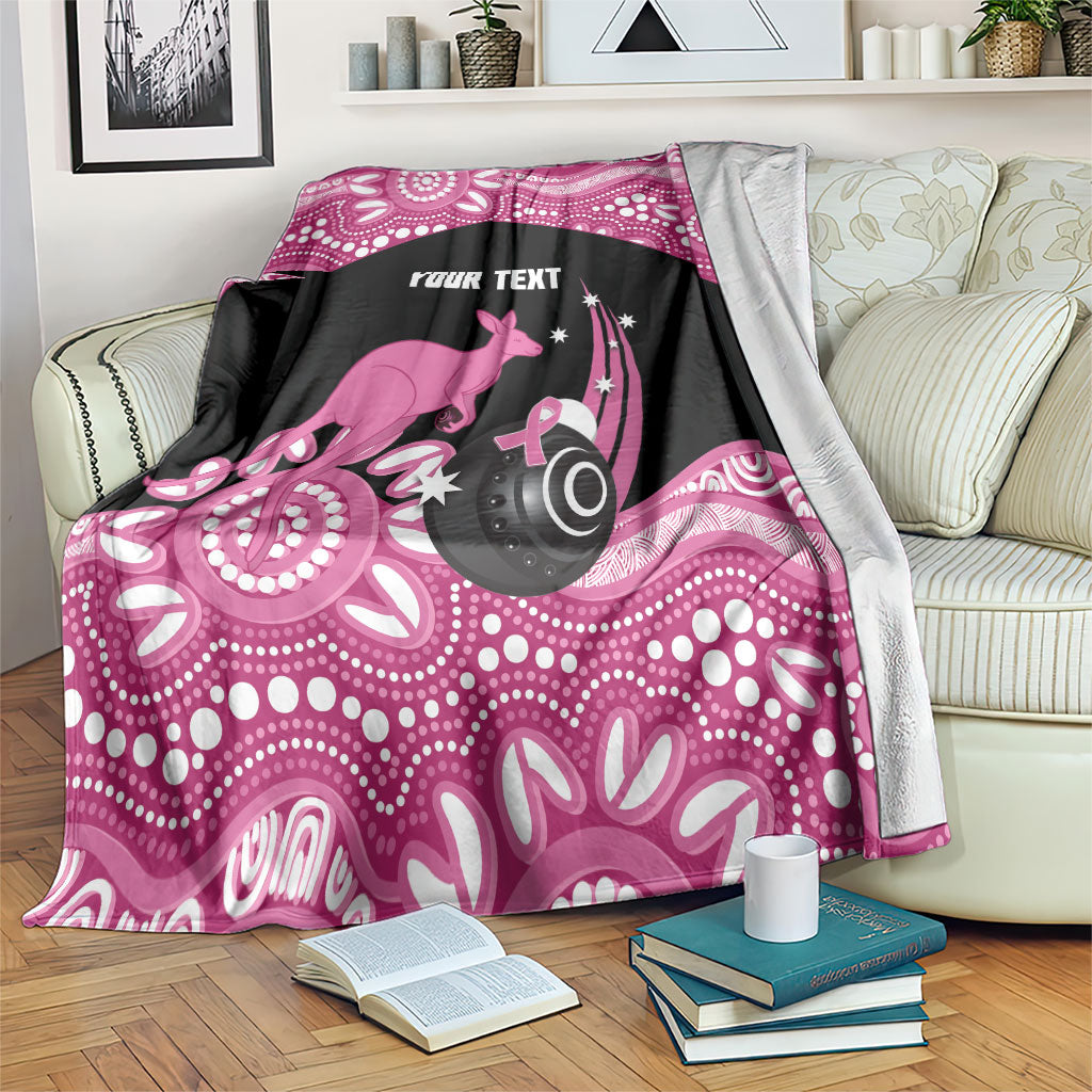 Bowls Australia Breast Cancer Custom Blanket Think Pink Aboriginal Art