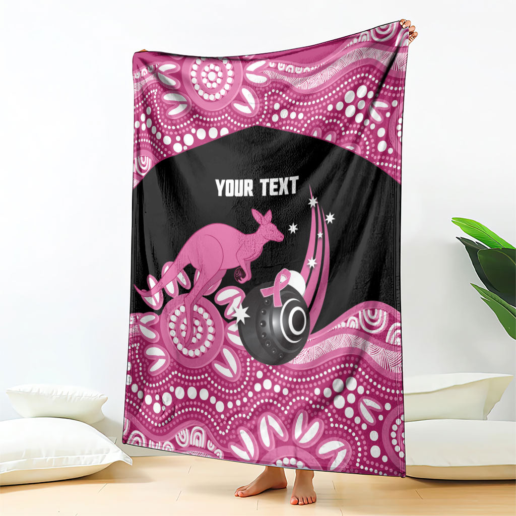 Bowls Australia Breast Cancer Custom Blanket Think Pink Aboriginal Art