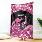 Bowls Australia Breast Cancer Custom Blanket Think Pink Aboriginal Art
