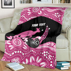 Bowls Australia Breast Cancer Custom Blanket Think Pink Aboriginal Art