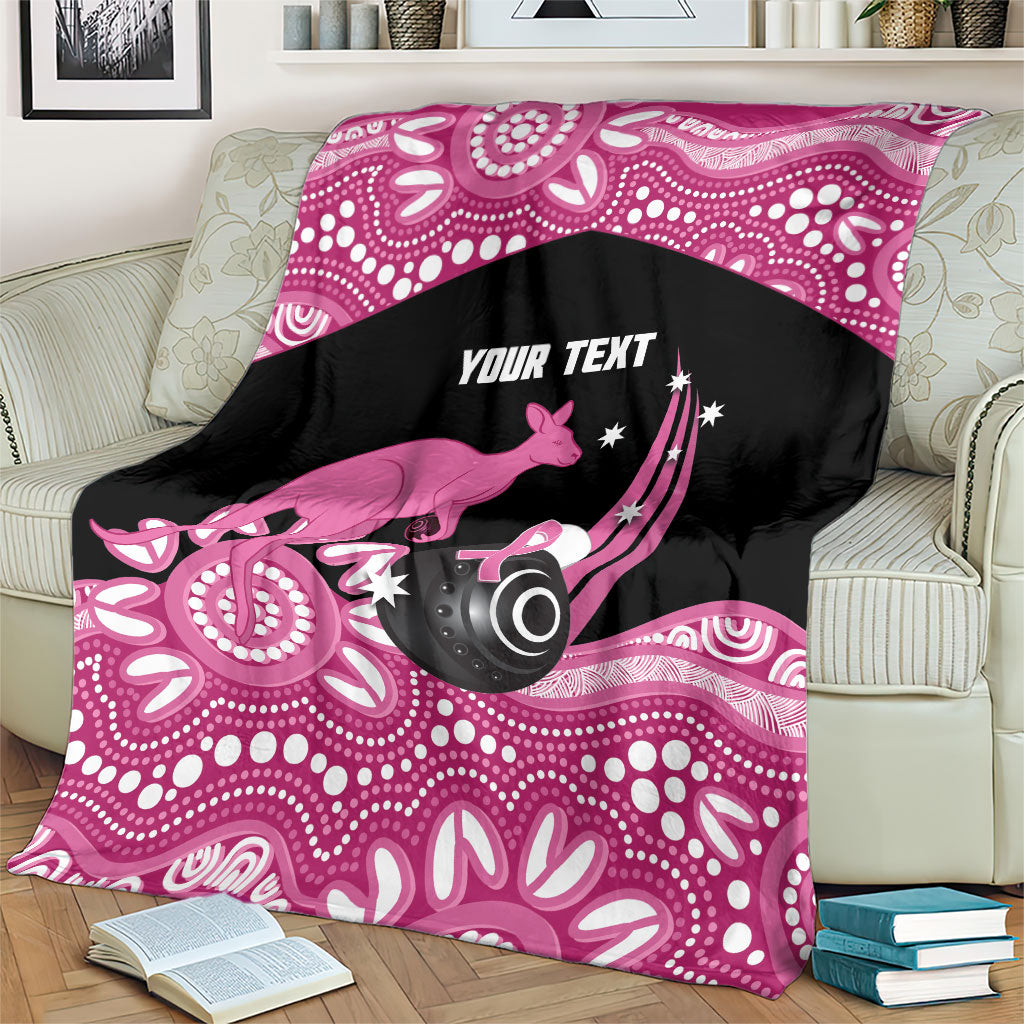 Bowls Australia Breast Cancer Custom Blanket Think Pink Aboriginal Art