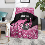 Bowls Australia Breast Cancer Custom Blanket Think Pink Aboriginal Art