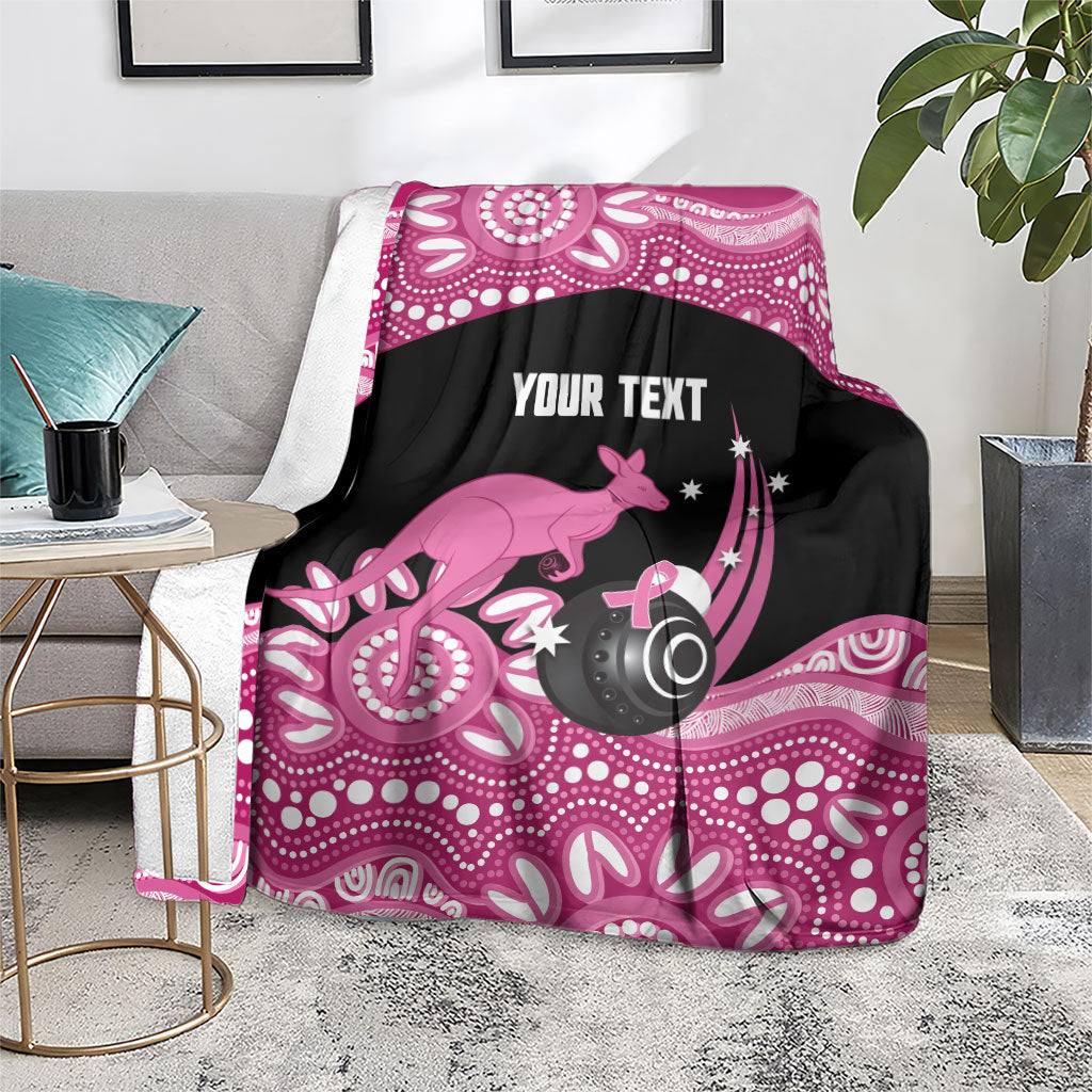 Bowls Australia Breast Cancer Custom Blanket Think Pink Aboriginal Art