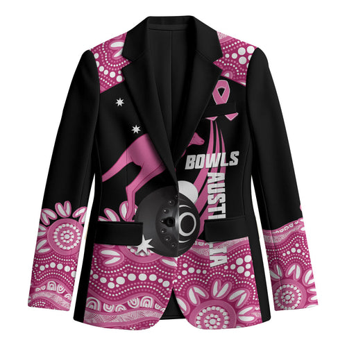Bowls Australia Breast Cancer Custom Blazer Think Pink Aboriginal Art