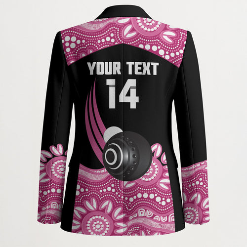 Bowls Australia Breast Cancer Custom Blazer Think Pink Aboriginal Art