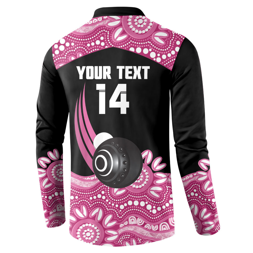 Bowls Australia Breast Cancer Custom Button Sweatshirt Think Pink Aboriginal Art