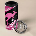Bowls Australia Breast Cancer Custom 4 in 1 Can Cooler Tumbler Think Pink Aboriginal Art