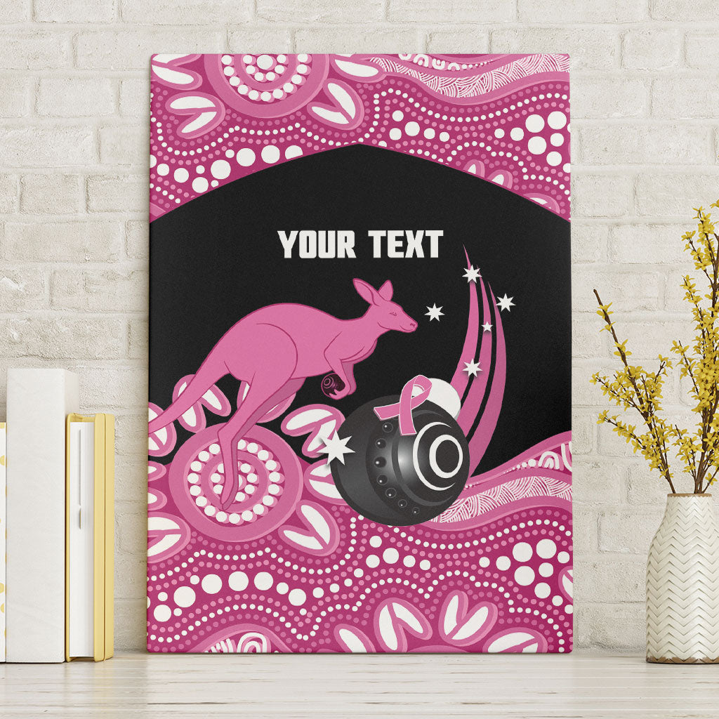 Bowls Australia Breast Cancer Custom Canvas Wall Art Think Pink Aboriginal Art