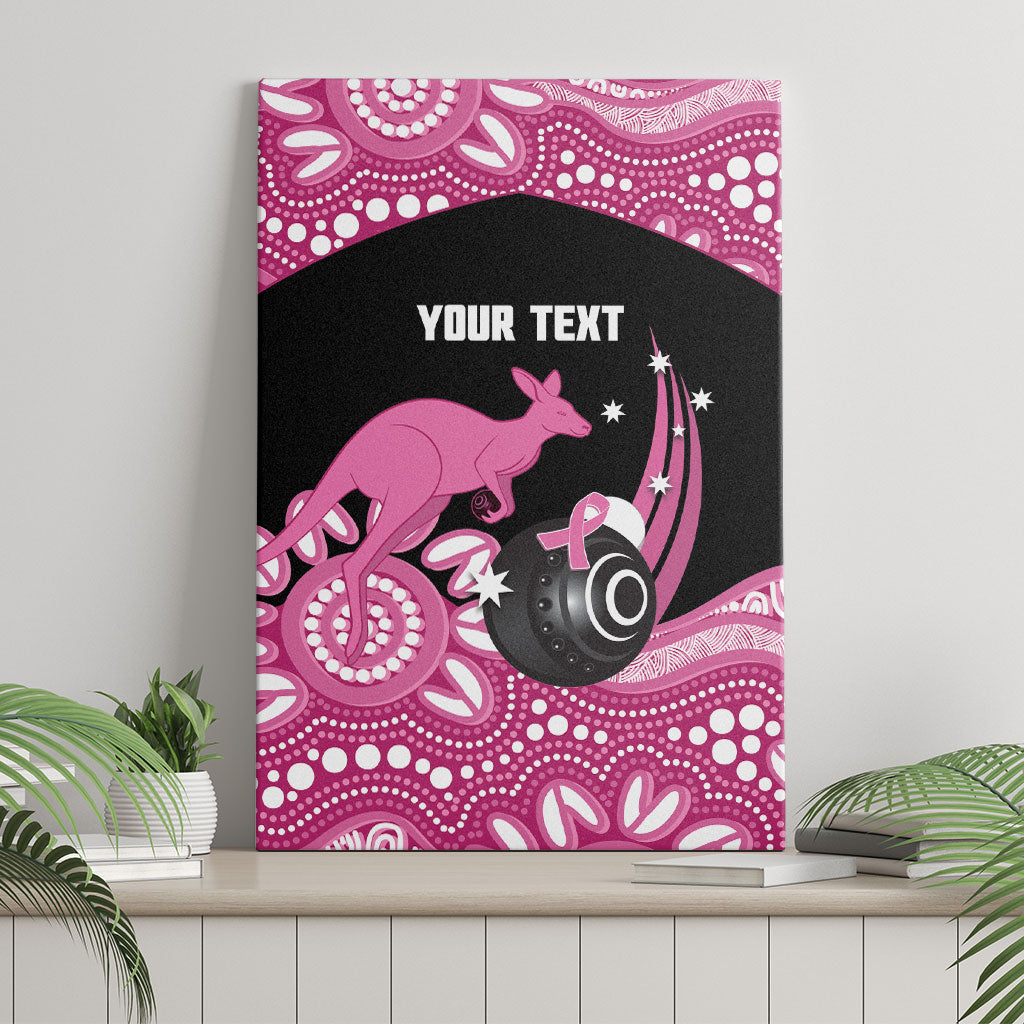 Bowls Australia Breast Cancer Custom Canvas Wall Art Think Pink Aboriginal Art