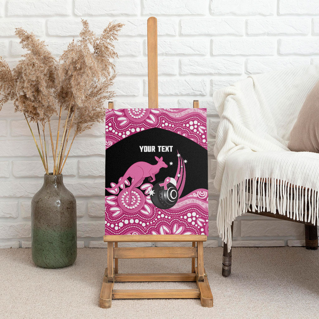 Bowls Australia Breast Cancer Custom Canvas Wall Art Think Pink Aboriginal Art