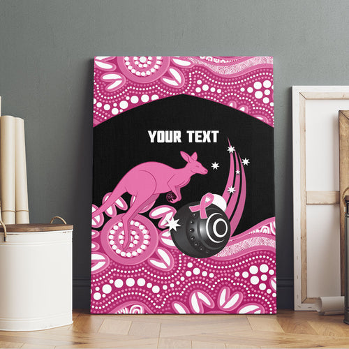Bowls Australia Breast Cancer Custom Canvas Wall Art Think Pink Aboriginal Art