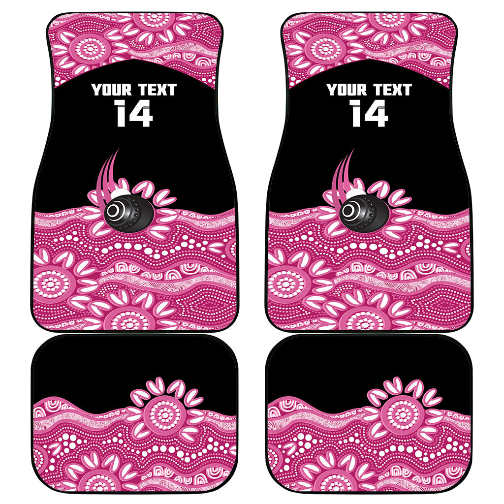 Bowls Australia Breast Cancer Custom Car Mats Think Pink Aboriginal Art