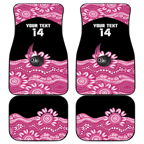 Bowls Australia Breast Cancer Custom Car Mats Think Pink Aboriginal Art