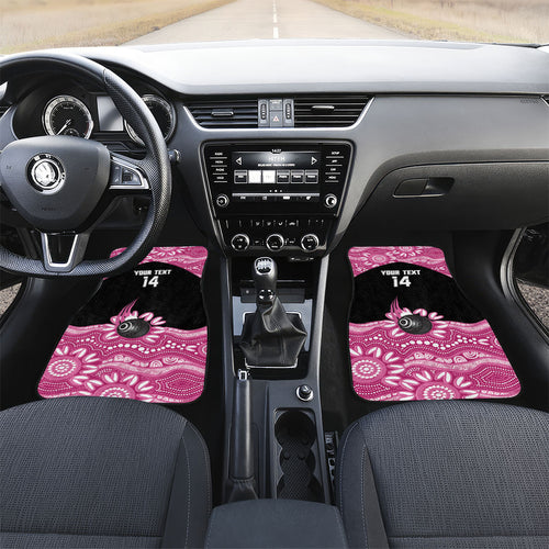 Bowls Australia Breast Cancer Custom Car Mats Think Pink Aboriginal Art