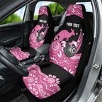 Bowls Australia Breast Cancer Custom Car Seat Cover Think Pink Aboriginal Art