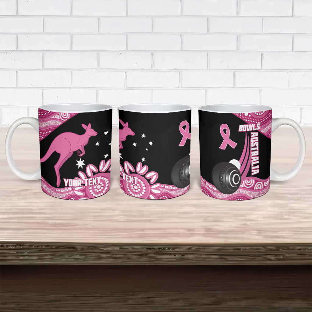 Bowls Australia Breast Cancer Custom Ceramic Mug Think Pink Aboriginal Art