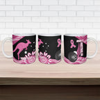 Bowls Australia Breast Cancer Custom Ceramic Mug Think Pink Aboriginal Art