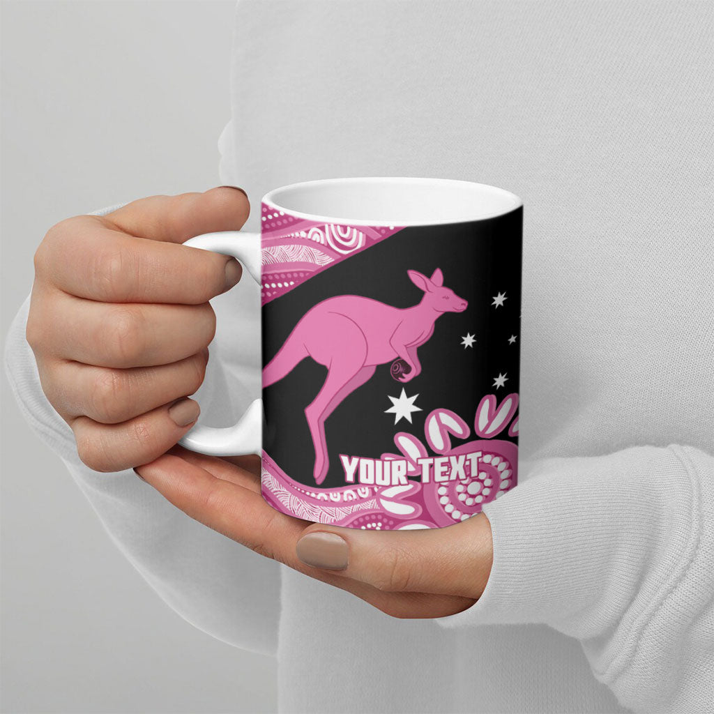 Bowls Australia Breast Cancer Custom Ceramic Mug Think Pink Aboriginal Art