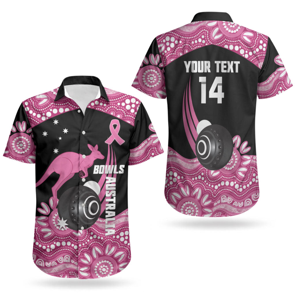 Bowls Australia Breast Cancer Custom Couples Matching Off Shoulder Maxi Dress and Hawaiian Shirt Think Pink Aboriginal Art