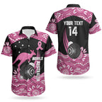 Bowls Australia Breast Cancer Custom Couples Matching Off The Shoulder Long Sleeve Dress and Hawaiian Shirt Think Pink Aboriginal Art