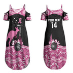 Bowls Australia Breast Cancer Custom Couples Matching Summer Maxi Dress and Hawaiian Shirt Think Pink Aboriginal Art