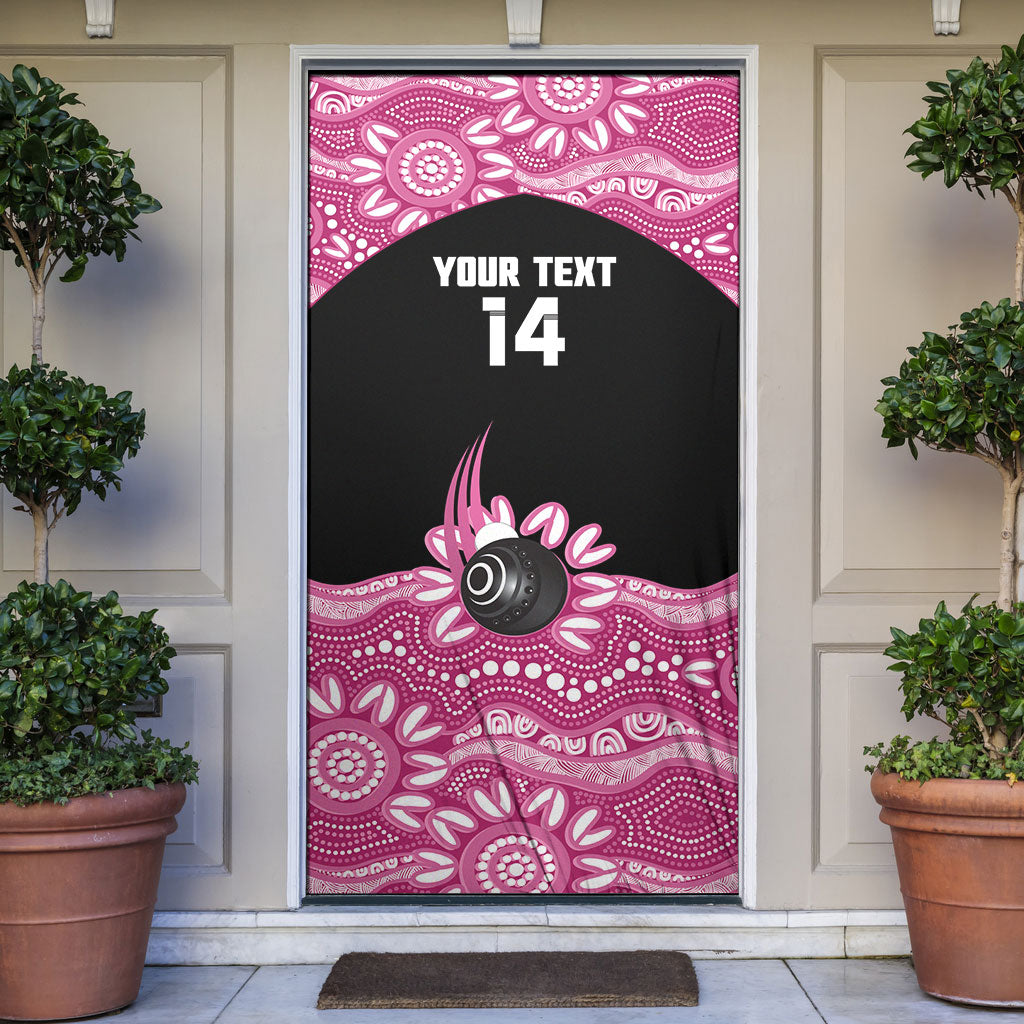 Bowls Australia Breast Cancer Custom Door Cover Think Pink Aboriginal Art