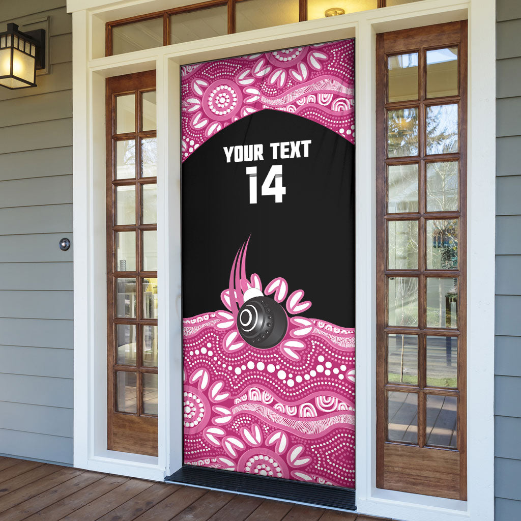 Bowls Australia Breast Cancer Custom Door Cover Think Pink Aboriginal Art