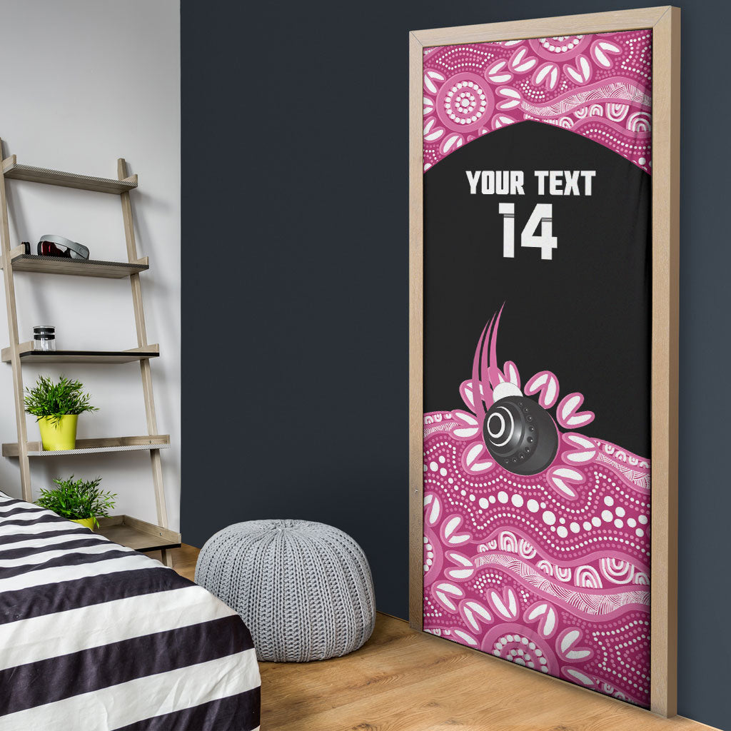 Bowls Australia Breast Cancer Custom Door Cover Think Pink Aboriginal Art