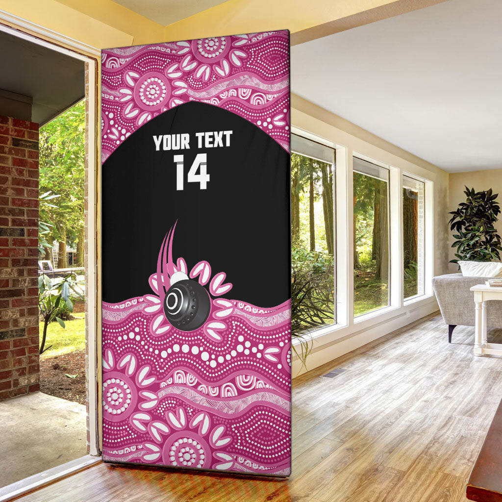 Bowls Australia Breast Cancer Custom Door Cover Think Pink Aboriginal Art