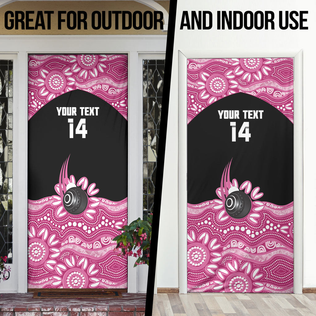 Bowls Australia Breast Cancer Custom Door Cover Think Pink Aboriginal Art