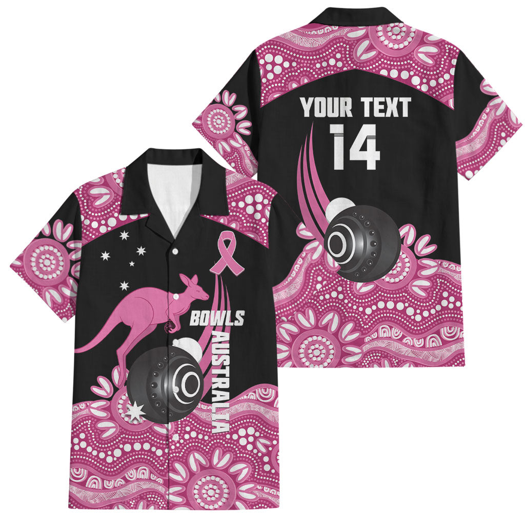 Bowls Australia Breast Cancer Custom Family Matching Off Shoulder Maxi Dress and Hawaiian Shirt Think Pink Aboriginal Art