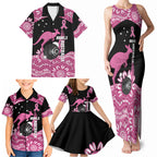 Bowls Australia Breast Cancer Custom Family Matching Tank Maxi Dress and Hawaiian Shirt Think Pink Aboriginal Art