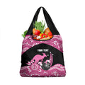 Bowls Australia Breast Cancer Custom Grocery Bag Think Pink Aboriginal Art