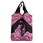 Bowls Australia Breast Cancer Custom Grocery Bag Think Pink Aboriginal Art